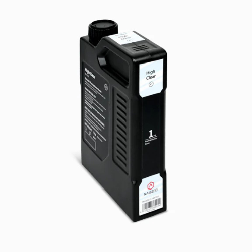 Raise3D High Clear Resin 1kg fles, gezien van linksvoor