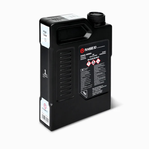 Raise3D High Clear Resin 1kg fles, gezien van rechtsvoor