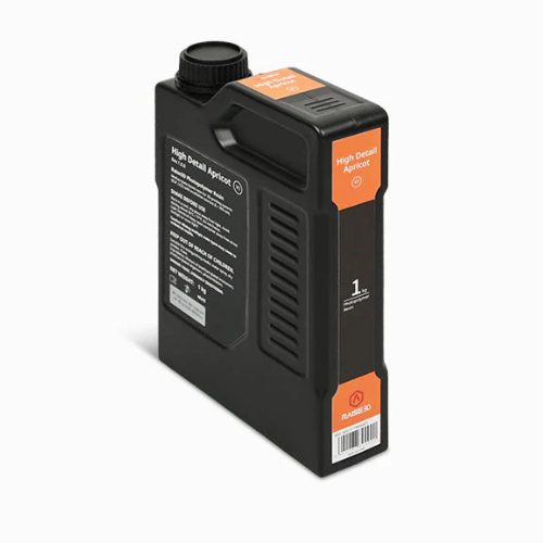 Raise3D High Detail Apricot Resin 1kg fles, gezien van linksvoor