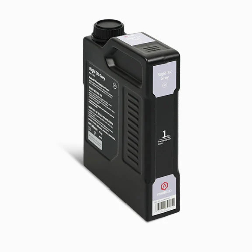 Raise3D Rigid 3K Grey Resin 1kg fles, gezien van linksvoor