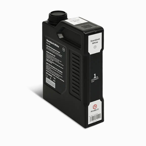 Raise3D Standard White Resin 1kg fles, gezien van linksvoor