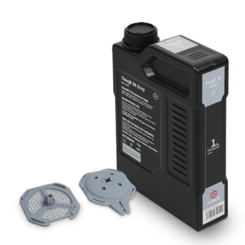 Raise3D Tough 2K Grey Resin 1kg met geprint functioneel model