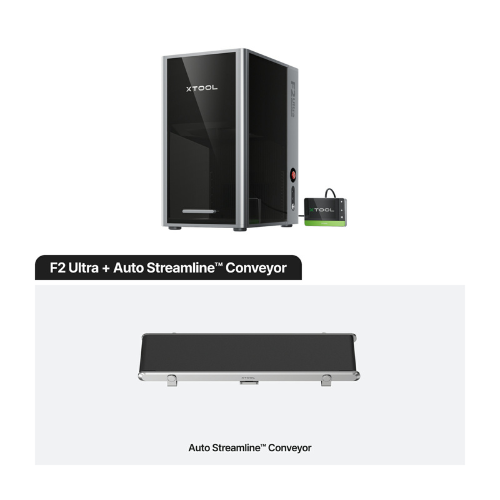 xTool F2 Ultra Single lasersnijder met Streamline Conveyor voor seriematig snijden en graveren