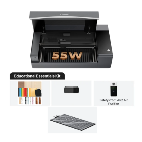 xTool P2S Educational Essentials Kit Class 1 CO2-lasersnijder voor onderwijs en FabLabs