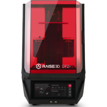 Vooraanzicht van de Raise3D DF2+ resin 3D-printer met DLP-technologie