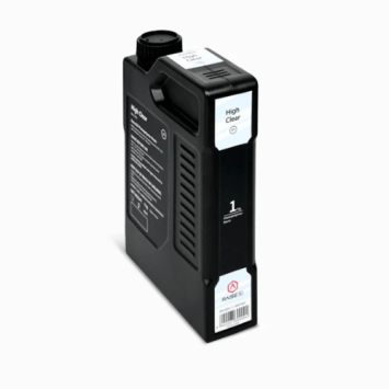 Raise3D High Clear Resin 1kg fles, gezien van linksvoor